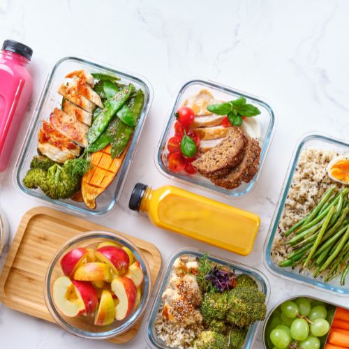 healthy prepared meals in food containers