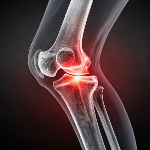 rendering of a knee experiencing joint pain