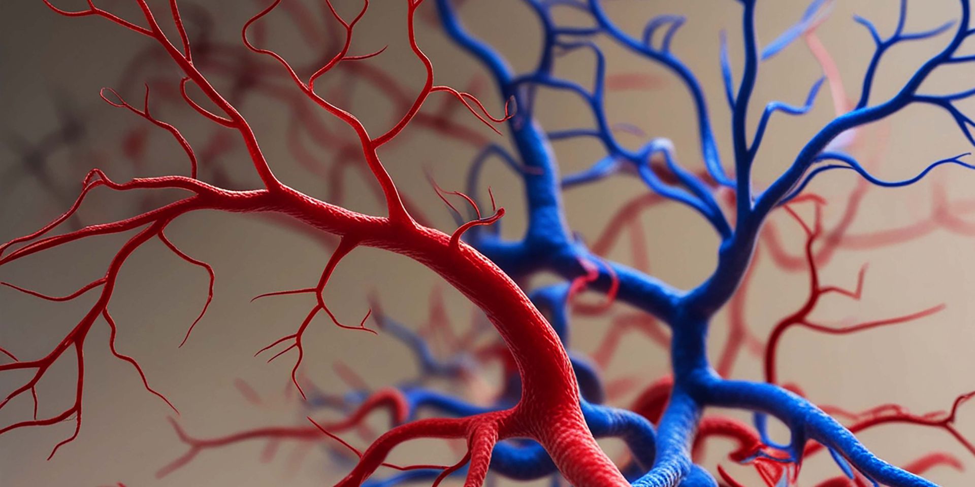 CGI image of blue and red veins