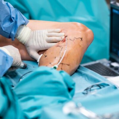 vein doctor performing vascular treatment